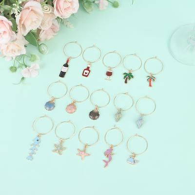 15Pcs Wine Glass Charms Markers Tags Identification Wine Bachelorette Tasting