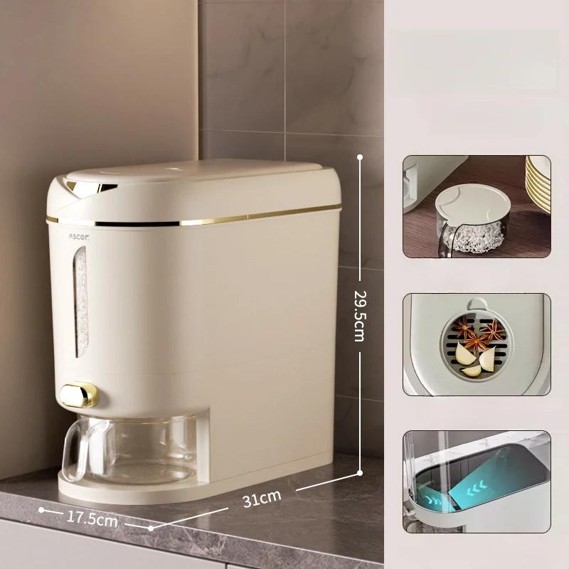 Rice Bucket Household Rice Tank Rice Tank Insect-Proof and Moisture-Proof Kitchen Rice Storage Container Classy Practical 8070₽