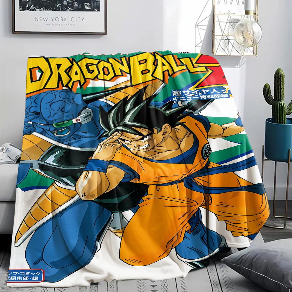 Coperta in Flanella con Stampa Personaggi Dragon Ball, Alta qualità Confortevole per Tutte le Stagioni, Arredamento per la Casa, Calore e Comfort, Perfetta per Regali di Natale