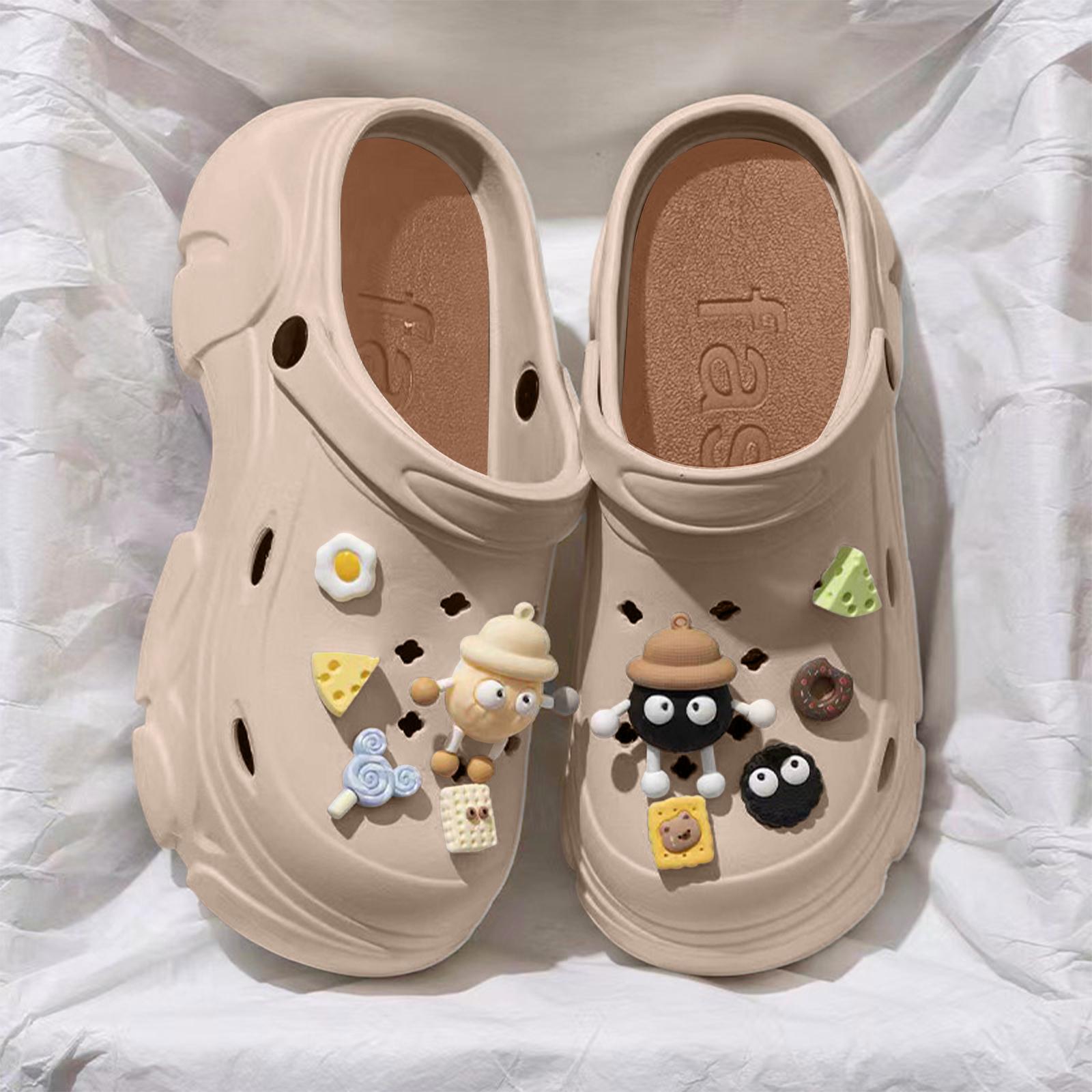 

Summer Women s Pearl Hole Shoes Height Increasing Slippers, Suitable For Outdoor Wear 36 білий