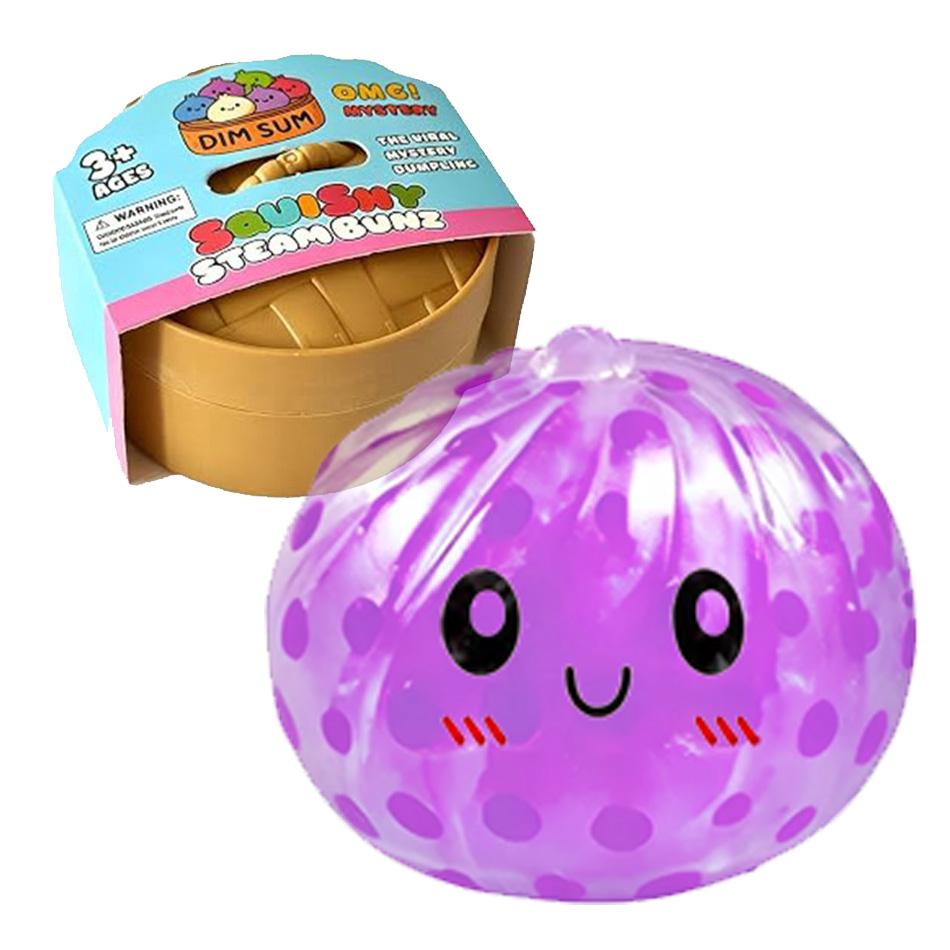 Glitter Dumpling Squishy With Box Dumplings Sensory Steamer Soft Tpr Dough Ball For Decompression Fidget Toy Stress Relief Gift