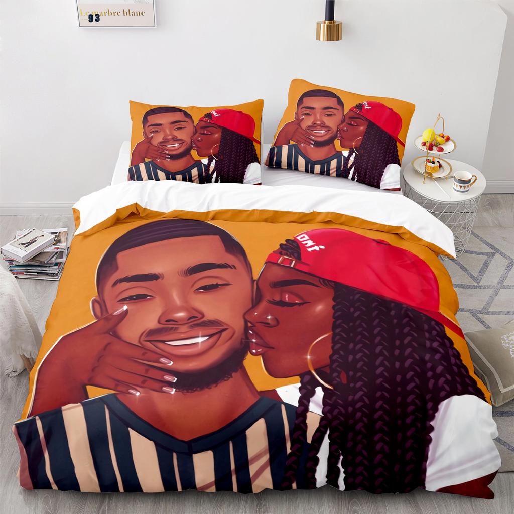 American Black Girl Duvet Cover Black Girl Magic Pillowcase Bedding Set Boys Girls Bedroom Decoration Gift Single Double Size