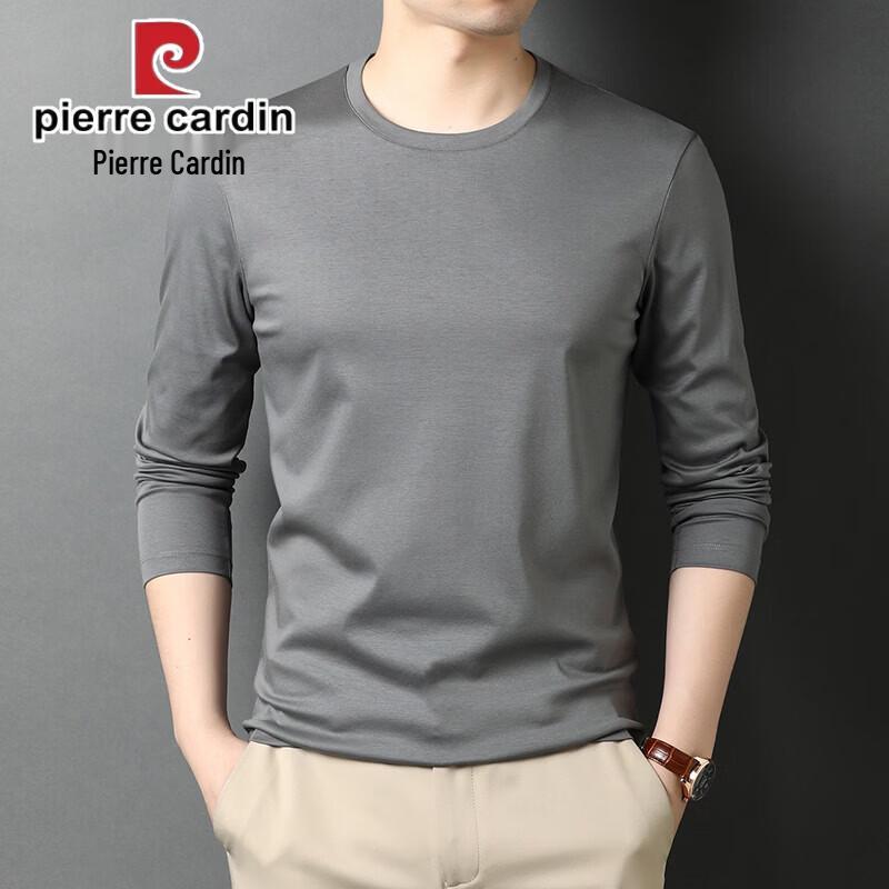 Pierre Cardin Men's 100% Cotton Long Sleeve Round Neck T-Shirt