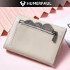 Humerpaul Ladies First Layer Cowhide Three-folding Wallet RFID Anti-theft Brush Portable Wallet Multi-card Slot Large-capacity Multi-compartment