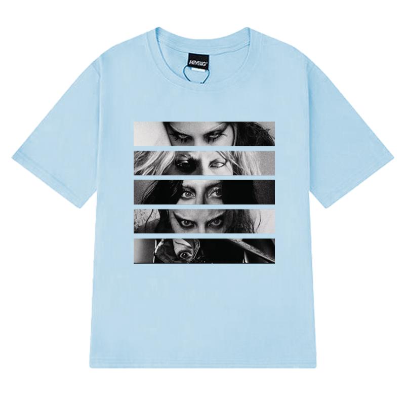 Hot Sale Lady Gaga 90s music Graphic T Shirt Unisex gothic Oversized short sleeve T-shirts Men Women black 100% Cotton clothing