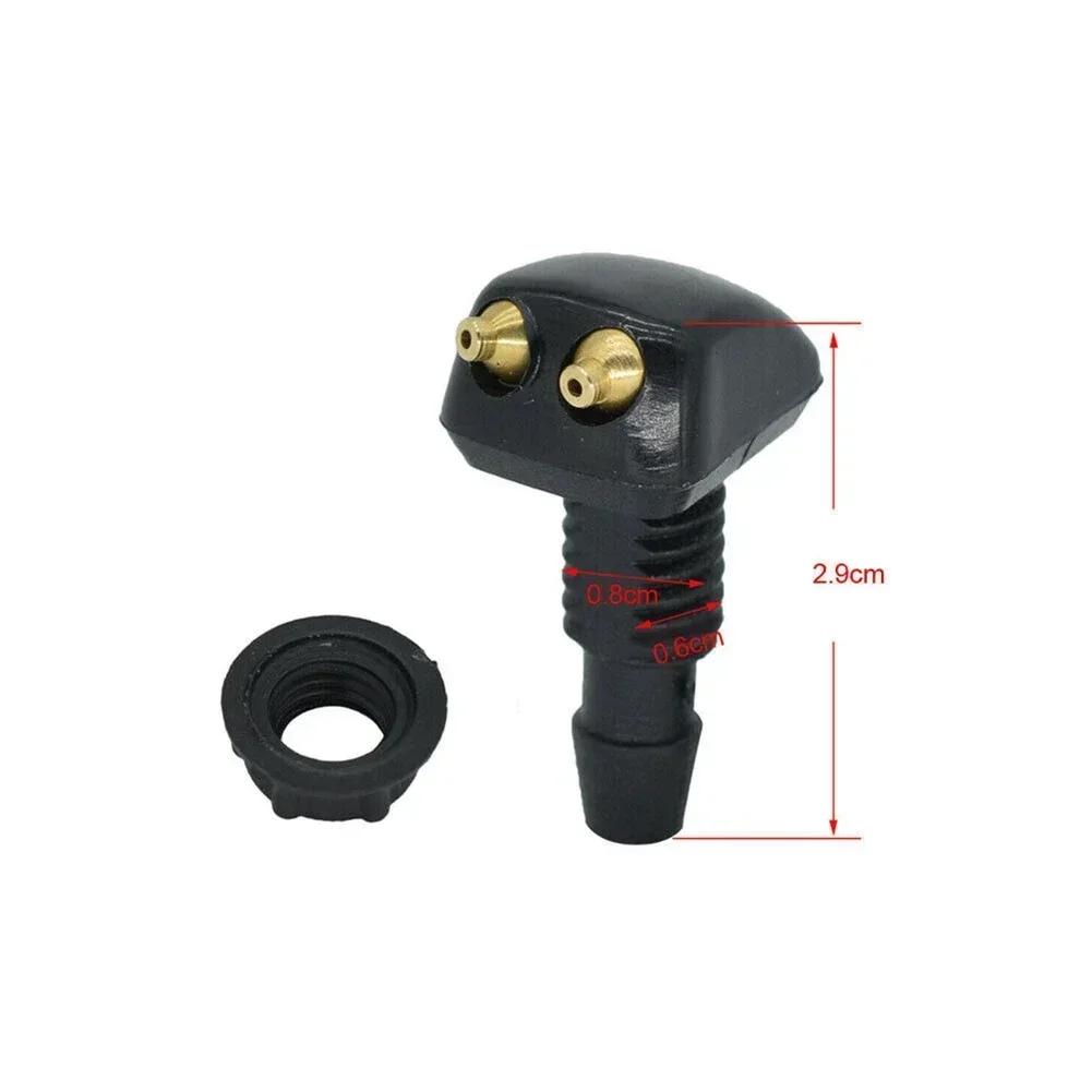 1/2Pcs Car Windshield Wiper Washer Spray Nozzle Fits Most Car Models Car Dual Holes Washer Nozzle Wiper Water Spray Jet