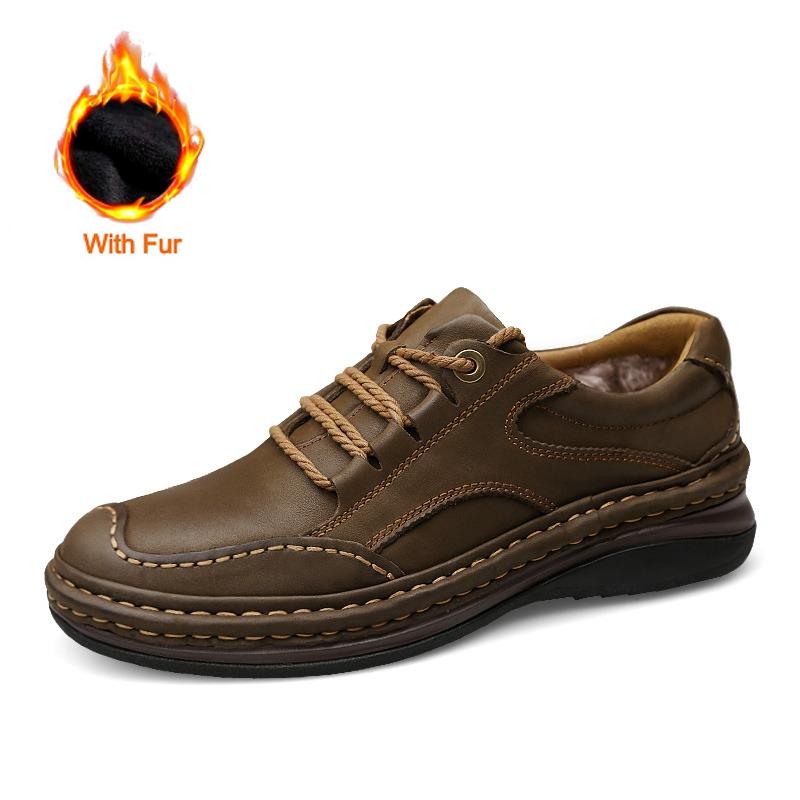 Fashion Hand-Stitched Full-Grain Leather Men's Casual Shoes 2025 Summer New Breathable Durable Anti-Slip Driving Shoes Plus Size 38-45