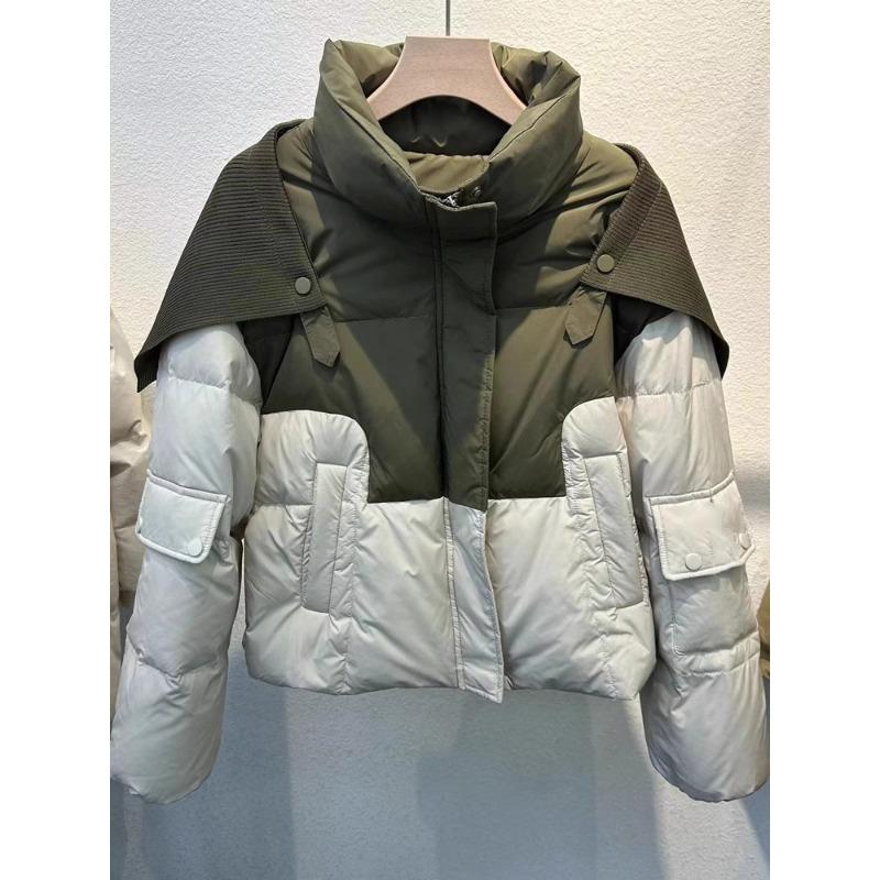 Winter New Style Women's Cotton-padded Coat, Fashionable Short Style Bread-padded Coat, Contrasting Color Personalized Cotton-padded Jacket