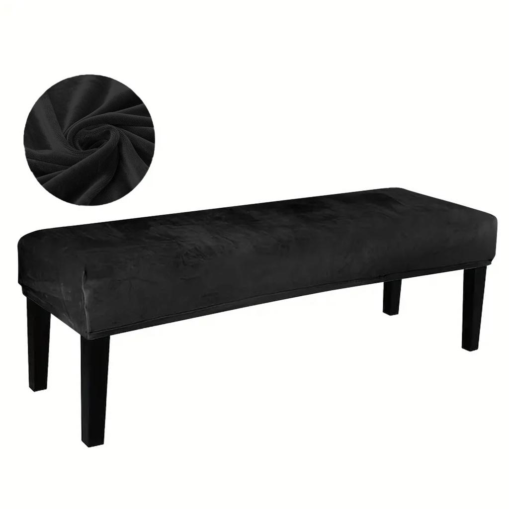 1pc Solid Colour Silver Fox Plush Bench Cover, Warm Chair Covers for Hotel Bedroom, Living Room, Winter Dustproof Cushion Covers