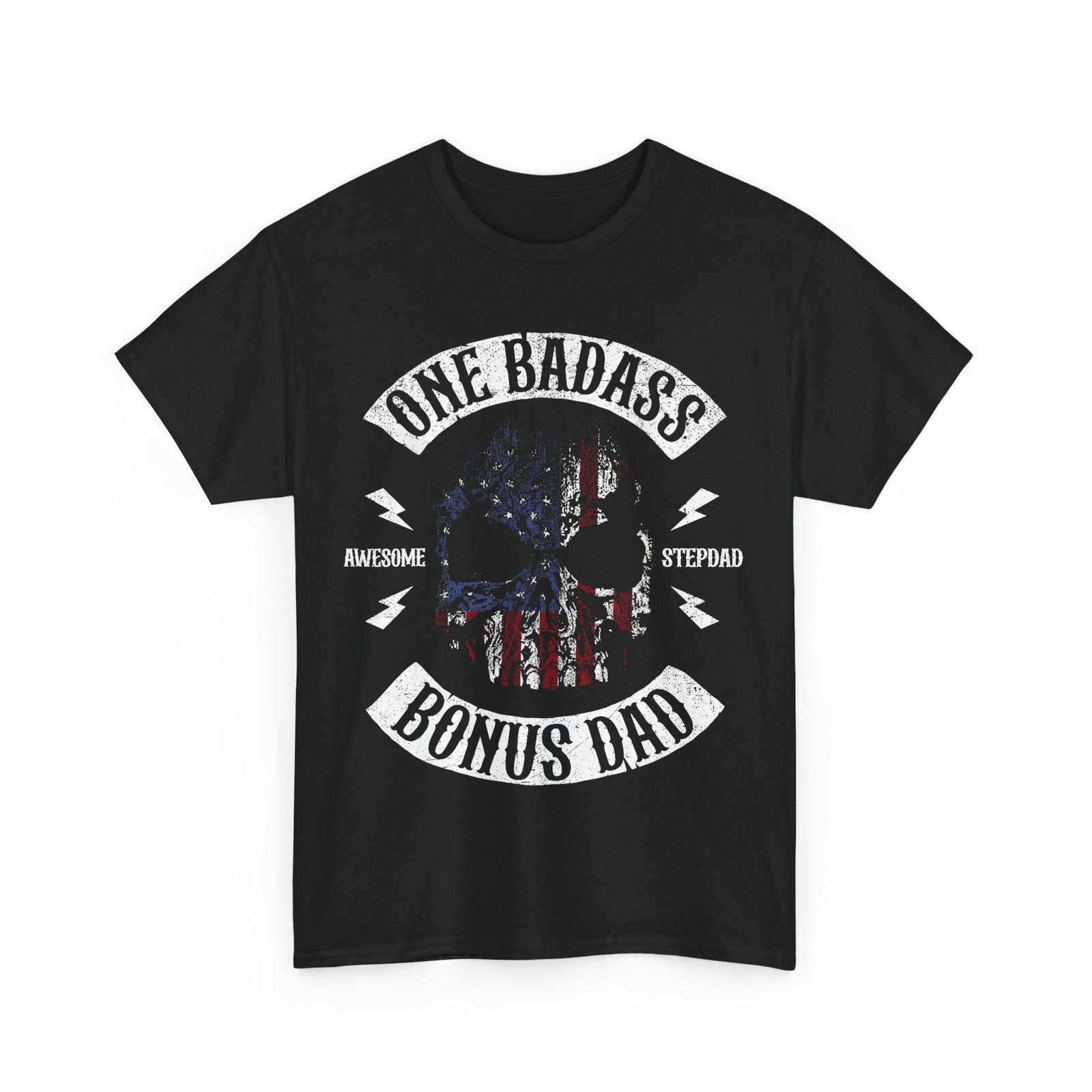 Stepdad Shirt, One Badass Bonus Stepdad Father s Day Vintage T-Shirt Mens Womens Tees Top M