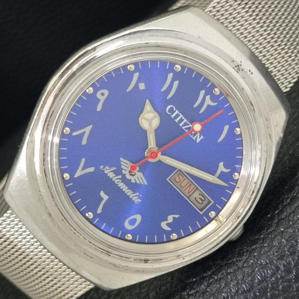 

AUTOMATIC VINTAGE CITIZEN 8200 JAPAN MENS ARABIC BLUE COLOR DIAL WATCH a702782-1 R210-a702782