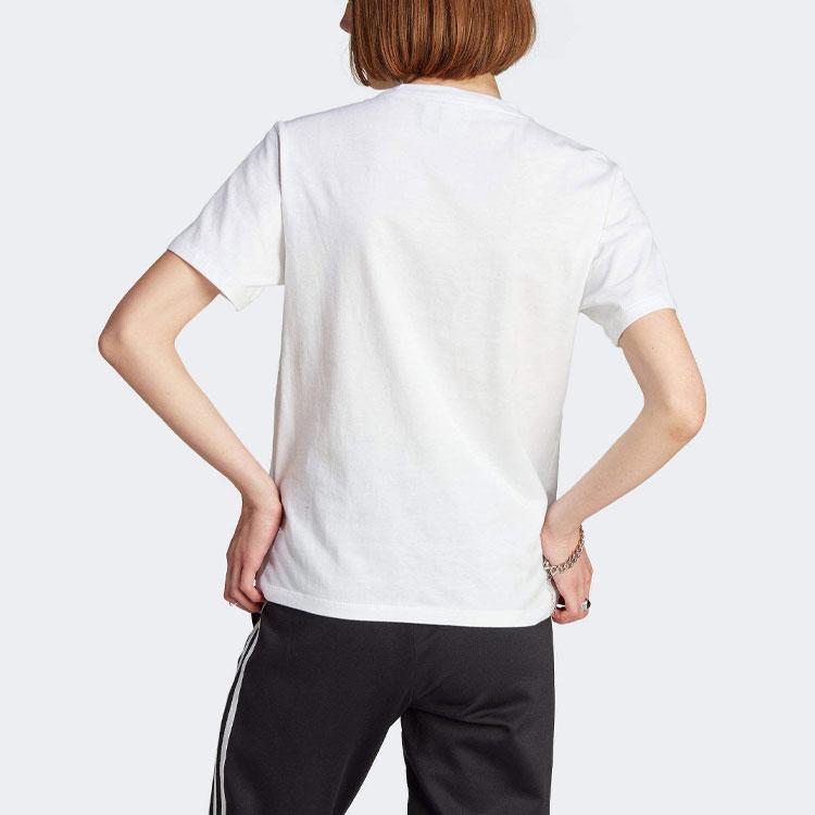 Adidas Originals Adicolor Classics Trefoil Logo Print Short Sleeve T-Shirt Women Tops White IK4036