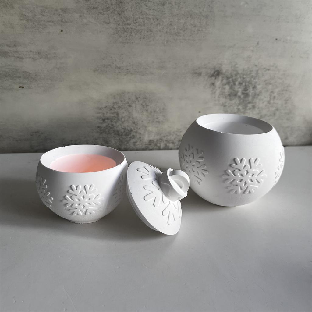 Vielseitige Schneekugel Silikonform Kreativer Silikon Kerzenhalter Charm Form Für Einzigartige Schneeflocken Kugel Projekte