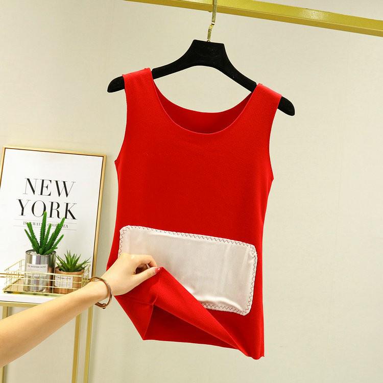 Women's Seamless Thermal Vest: Upgraded Velvet Belly Protection for Autumn and Winter
