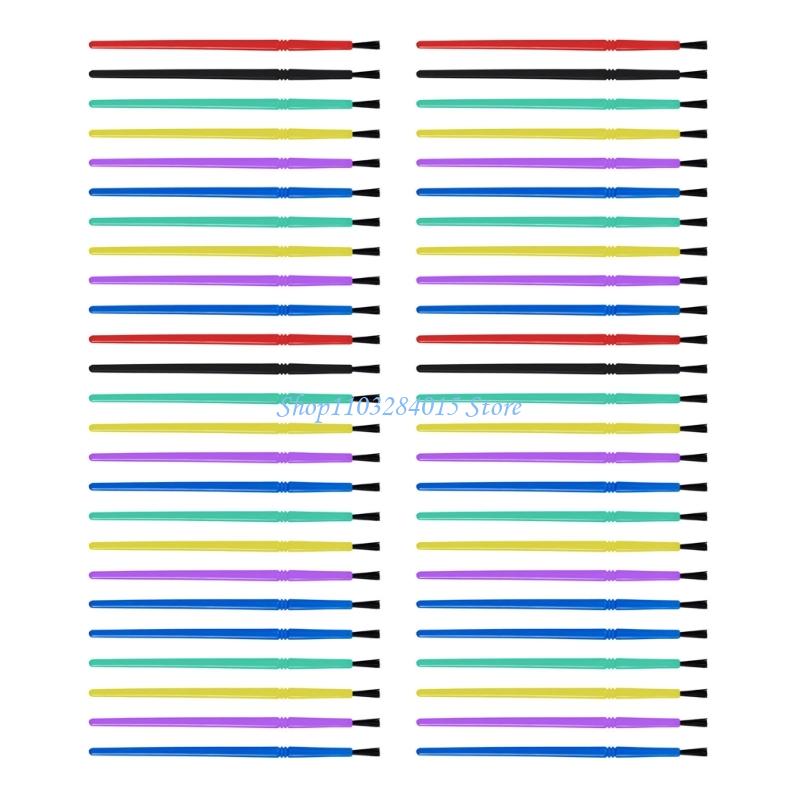 R6FF 50 Pcs Small Paint Brushes Set Nylon Hair Painting Brushes Set Art Supplies For Watercolor Gouache Acrylics