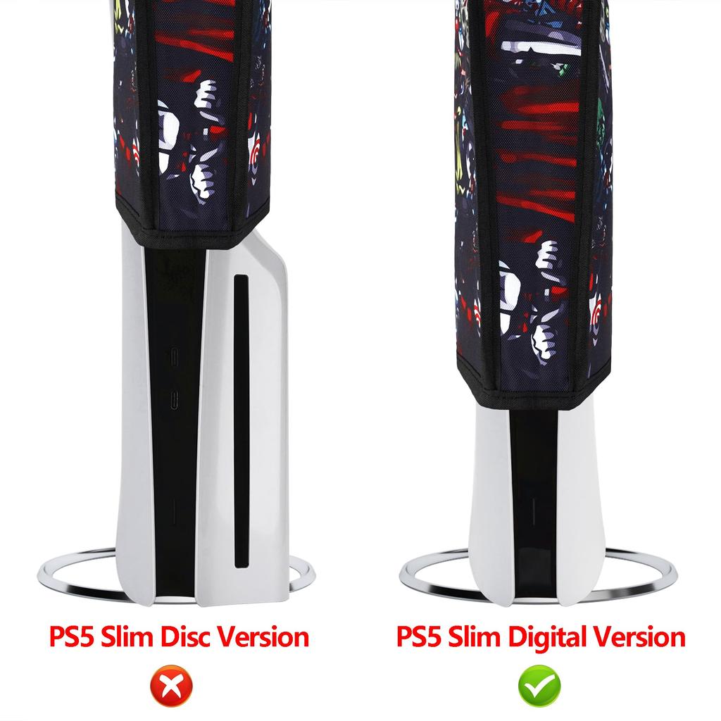Staubschutz-Musterdesign für PlayVital PS5 Slim Digital-Staubschutz aus Nylon für die neue Version der PS5 Slim Digital-Konsole (vertikal) Version,