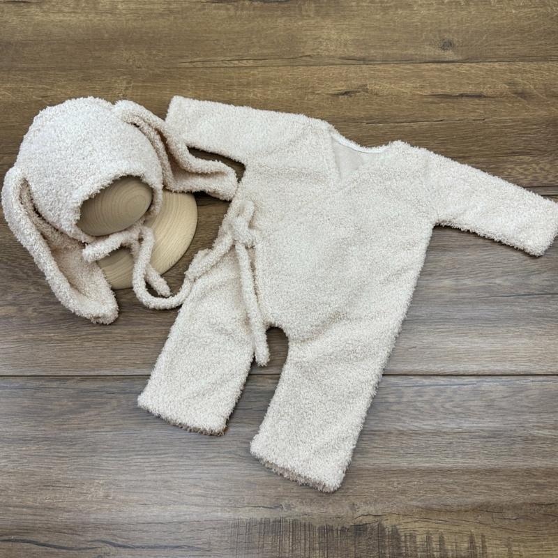 Rabbit Theme Hat and Romper Outfit Baby Photography Costume Clothing Newborns Photography Props Photo Shoot Clothes