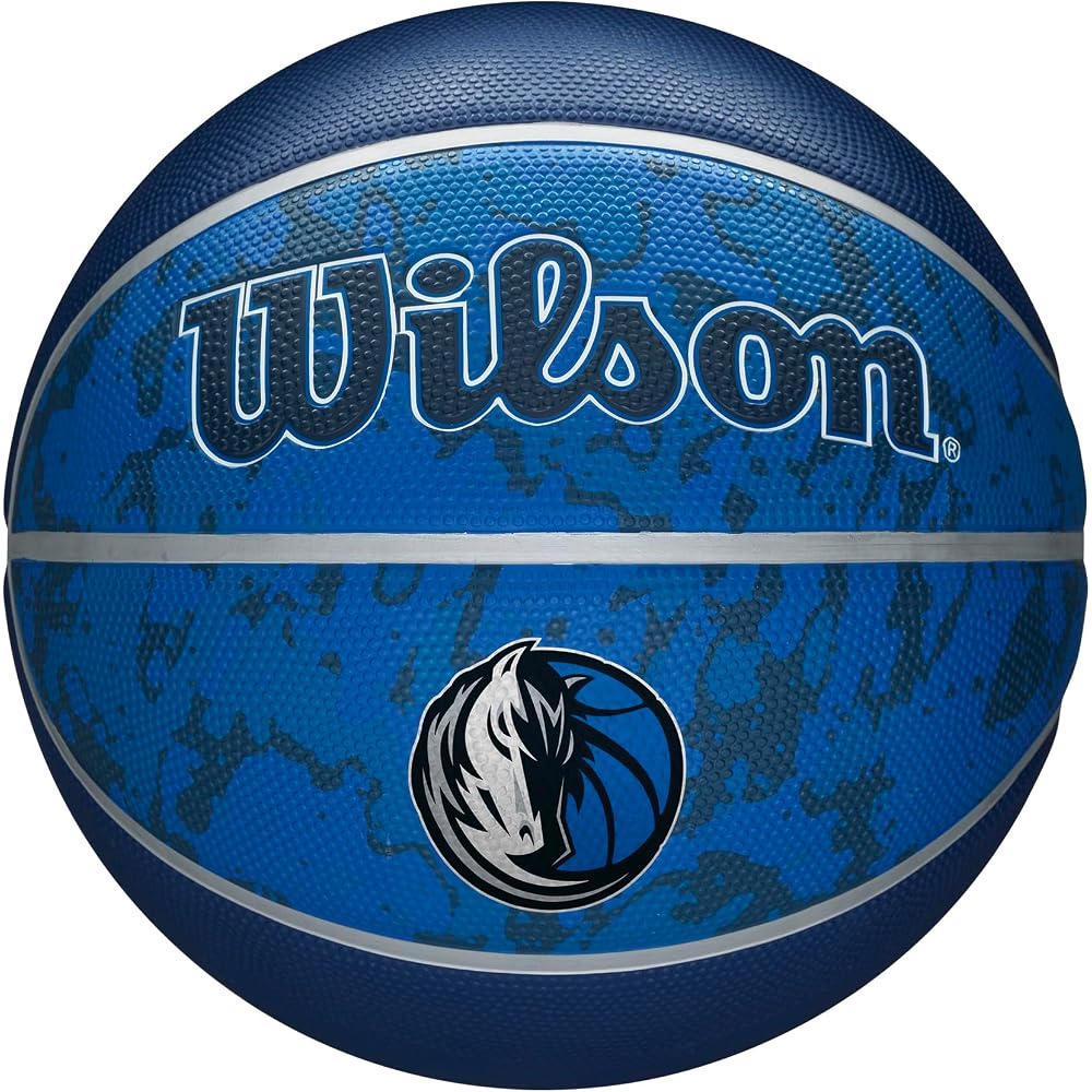 Wilson NBA Team Tiedye Dallas Mavericks Basketball Outdoor Size 7 24.5cm Blue