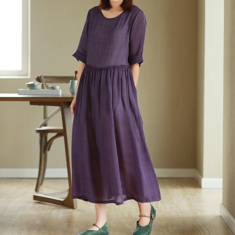 Damen Sommer Rundhalskleid