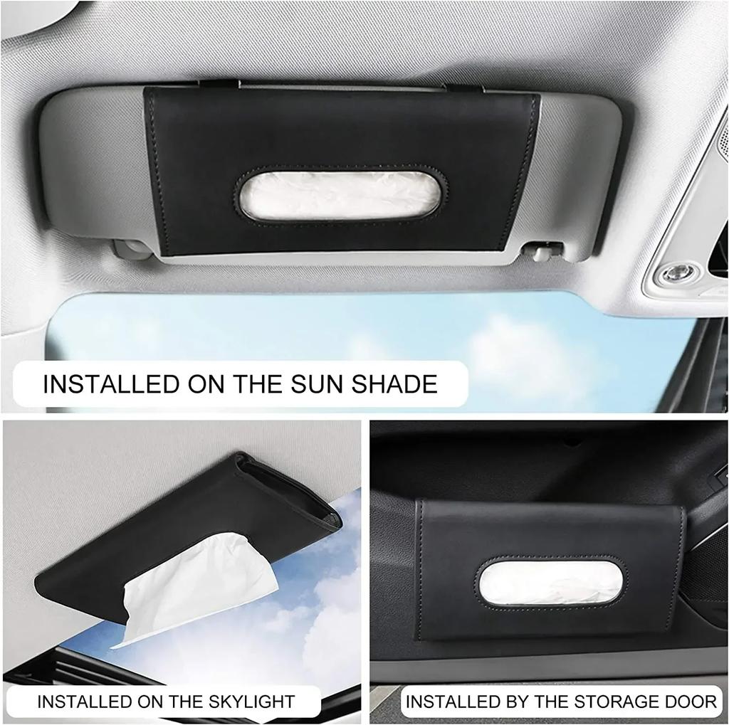 Car Tissue Box Car Sun Visor Tissue Box Interior Holder Auto Interior Storage Universal Car Accessories