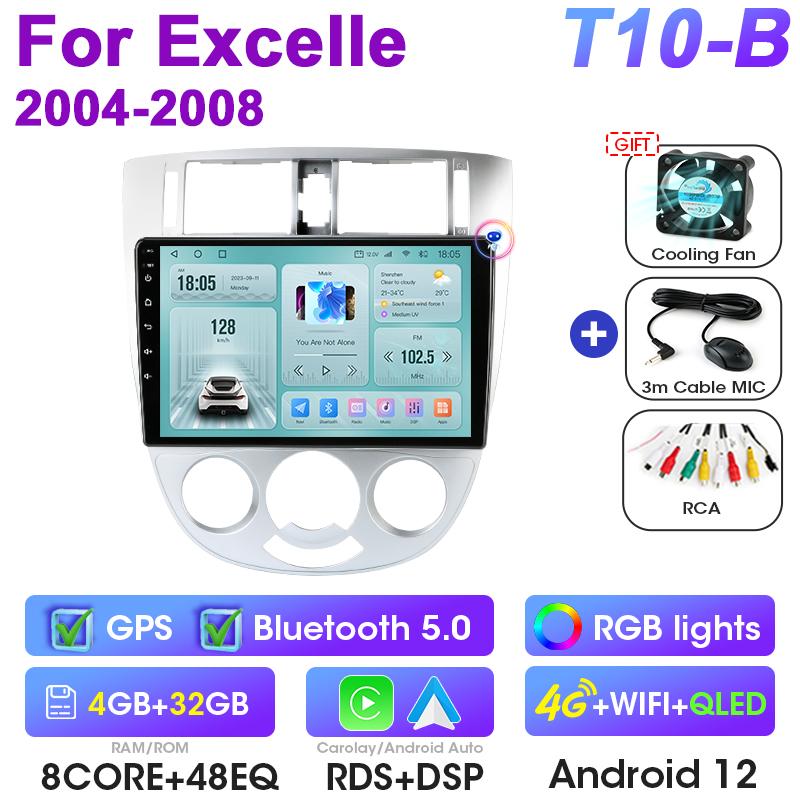 For Chevrolet Lacetti J200 For Buick Excelle Hrv For Daewoo Gentra 2 2 Din Android 12 Car Radio Multimedia Video Player Carplay
