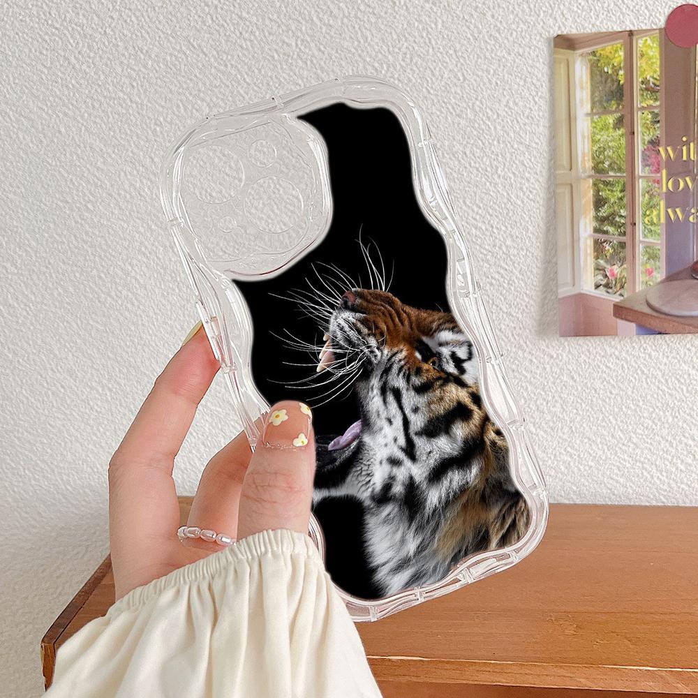LZ30 Tiger Lion Cat Clear Soft Wave Phone Cases for Xiaomi 11 Lite Redmi Note 13 12 8 Pro 9 12C A3 Infinix Smart 8 Tecno Protection Back Cover