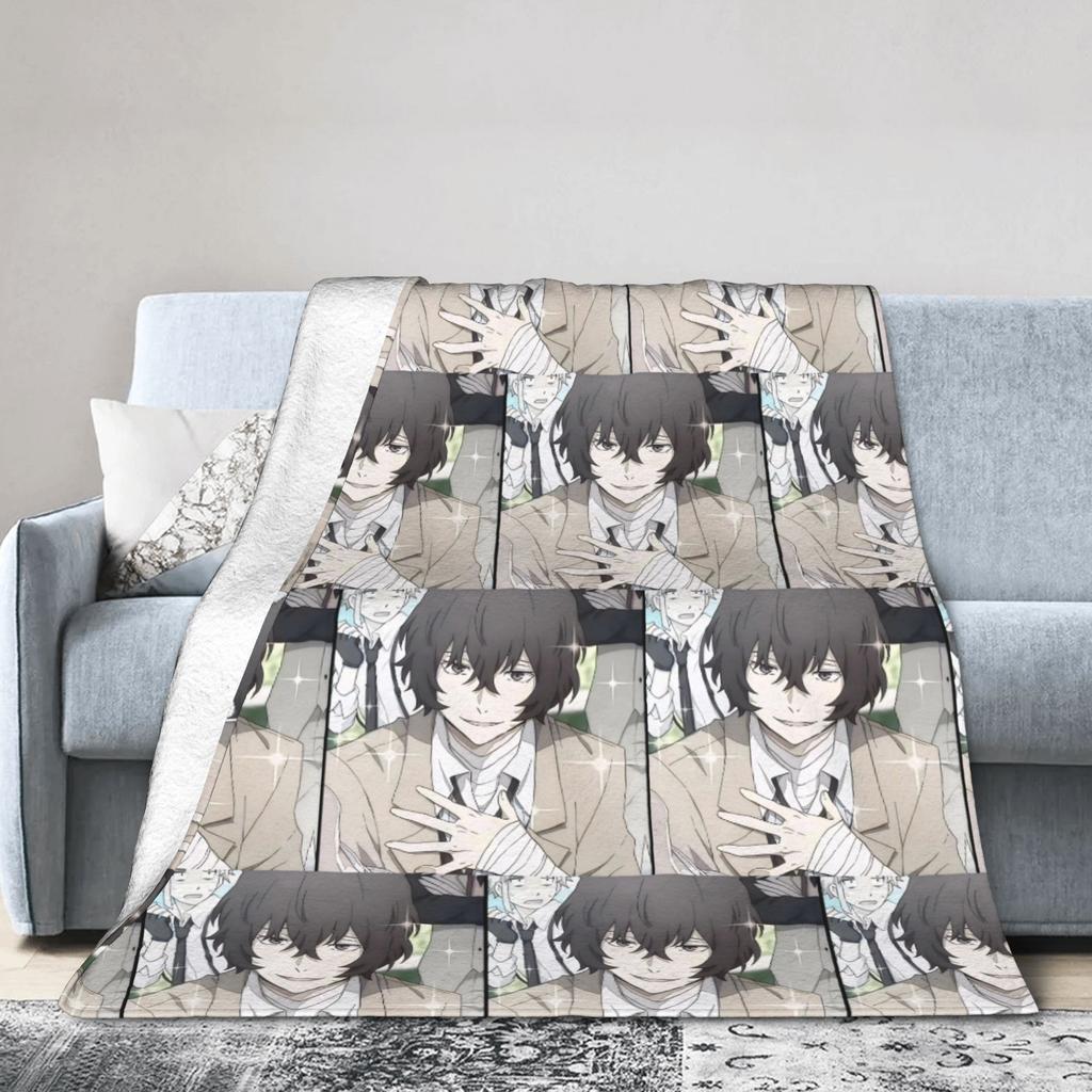 Dazai Bungo Stray Dogs Blankets Fleece Spring/Autumn Multi-function Ultra-Soft Throw Blanket for Bedding Travel Bedspreads
