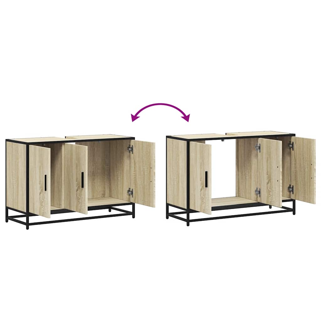 Bathroom Washbasin Cabinet Sonoma Oak 90 X 33 X 60 Cm Engineered Wood