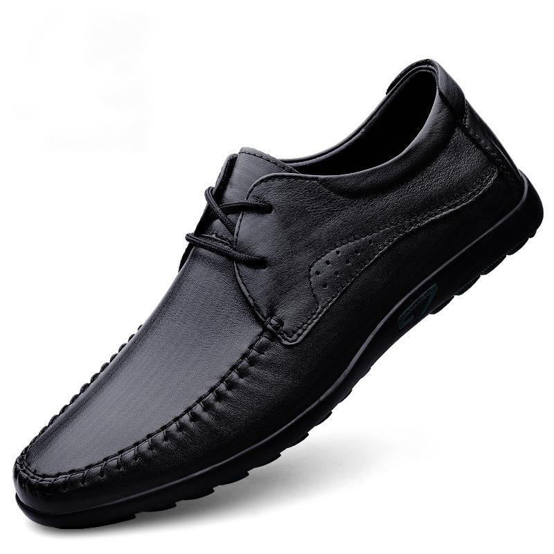Fashion Genuine Leather Mens Oxford Shoes Casual Shoes Cowhide Business Footwear Soft Comfortable Male Walking Shoes Breathable Sneakers