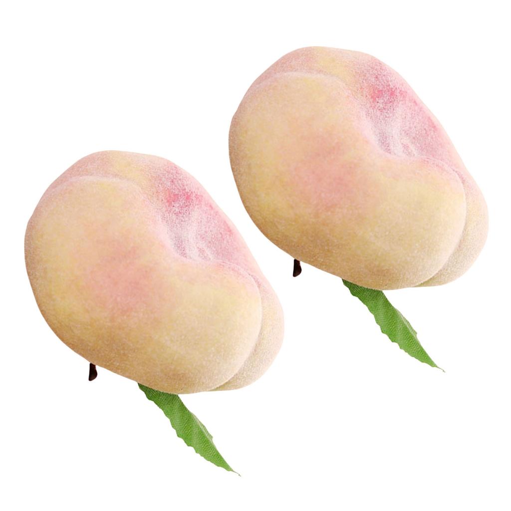 2pcs Artificial Peach Fruit Realistic Faux Fruits Peaches for Home Kitchen Table Decoration and Photography Props