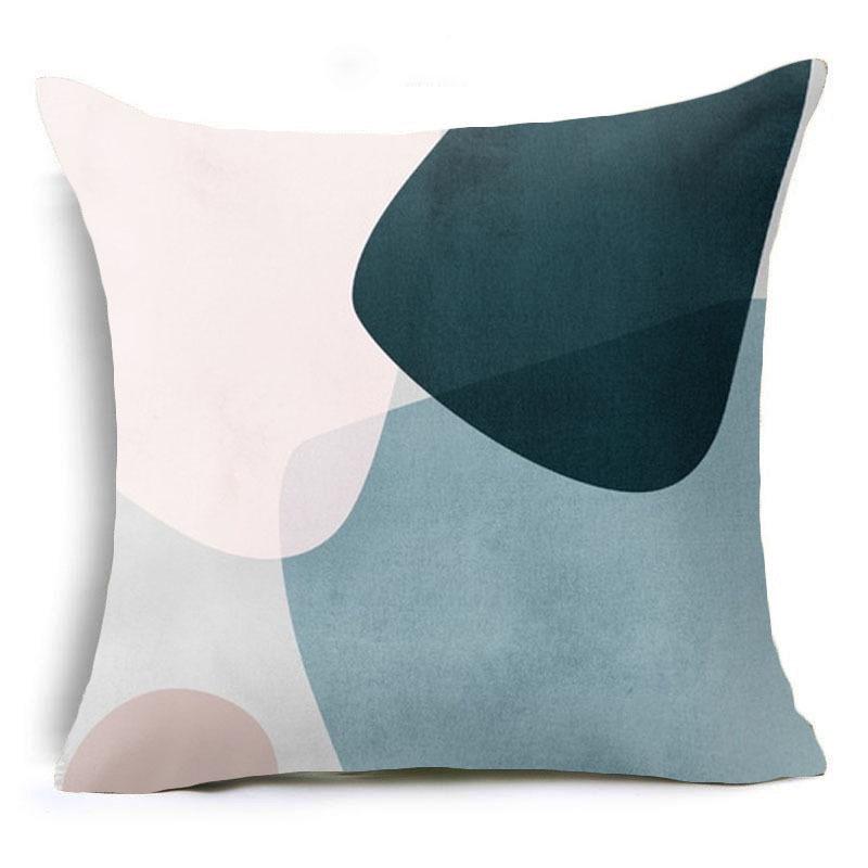 Blaue Farbe Geometrische Streifen Muster Nordische Kissenhülle Kissen Einfaches Modell Haus Polyester Kissen Sofakissenbezug Qualität