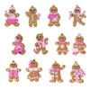 Yousheng Gingerbread Man Christmas Ornaments Santa Claus Cane Snowflakes Plastic Hanging Decor for Farmhouse Xmas Tree Rustic Holiday Decoration