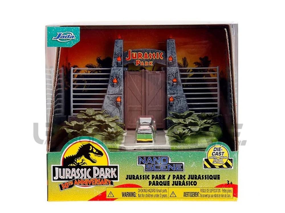 Jada Toys NANO SCENS JADA TOYS Dinosaur World Diorama Set VEHICLES with Mini Cars w/2