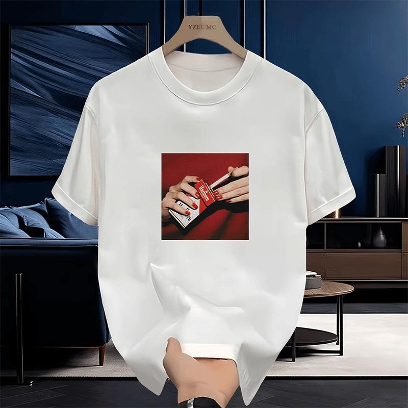 Hot Americanstyle Highend Trendy Shortsleeved Tshirt Mens and Womens Trendy Brand Roundneck Summer Pure Cotton