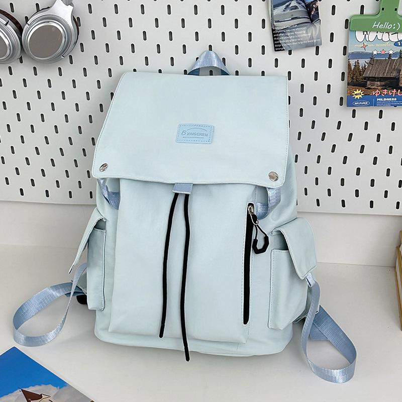 New schoolbag lightweight and large-capacity contrasting leisure travel backpack for female students High-value student schoolbag