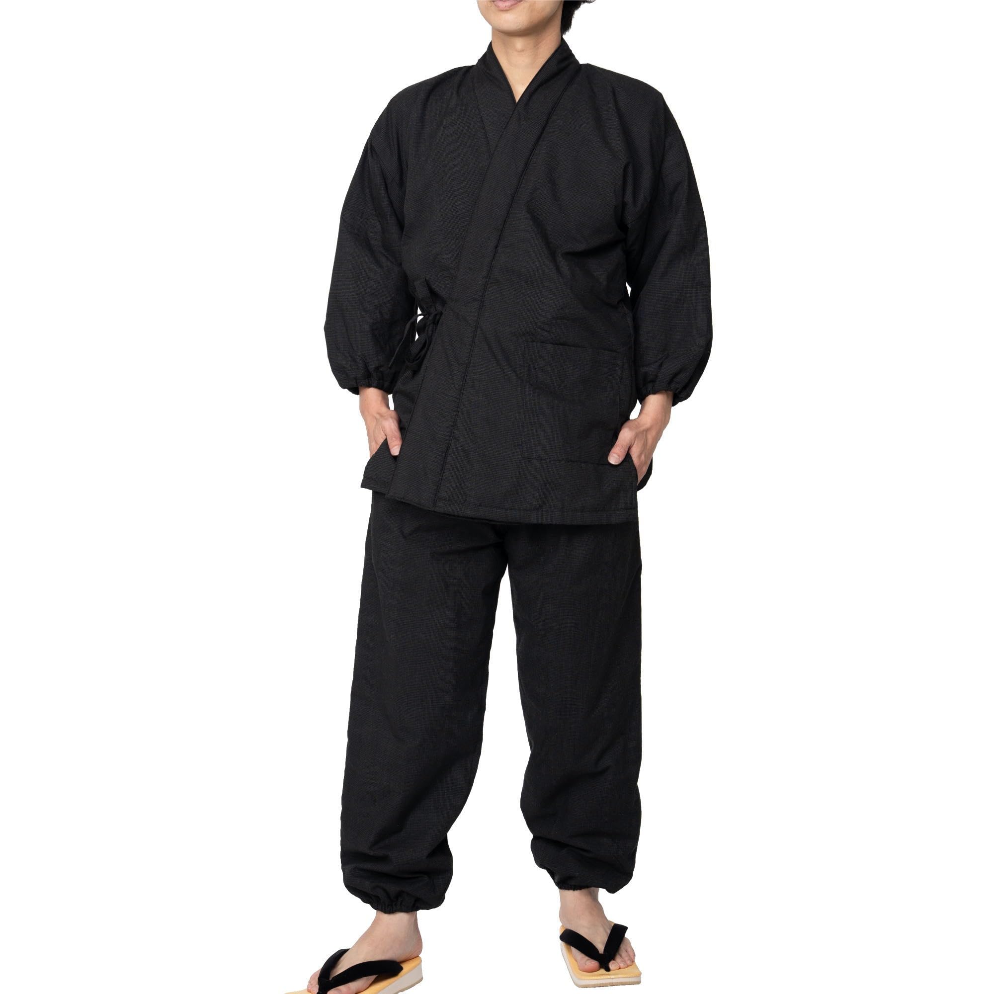 

Morioru Men s Winter Samue, Pre-dyed, Black Check Pattern, Size LL [Filled with Pads and Fleece Lining, Perfect for Fall, Winter, and Spring]