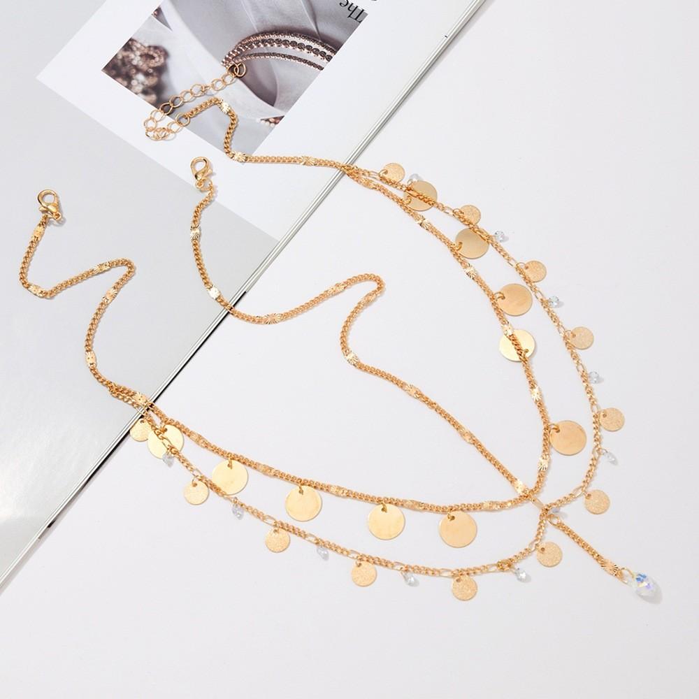 Gold Water Diamond Crystal Tassel Headpiece For Vacation And Party Look