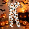 Women Two Piece Set Halloween Print Short Sleeve Top with V Neck and Capri Pants Casual Lounge Wear Outfit for Daily Use