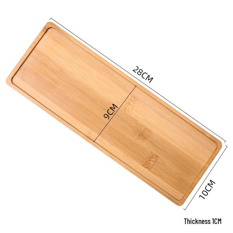 Creative Bamboo Succulent Pot Tray - Rectangular Coaster & Water Catcher for Home Decor