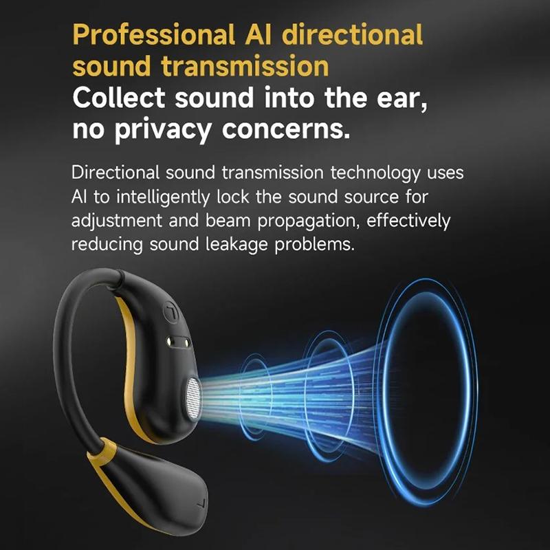 Wireless Touch Ear-Hook Earphones Painless Wear HiFi Stereo Music With HD Microphones Digital Display Noise Cancel