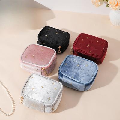 Mini Cute Square Cosmetic Bag Women Portable Earphones Lipstick Sanitary Napkins Storage Pouch Small Makeup Zipper Bags