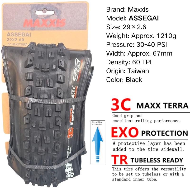 Maxxis ASSEGAI 27.5 29X2.5 Palce Downhill Skládací Vakuový Odolný proti Defektům Je Maxxisova Nejpevnější Quick Drop Plášť