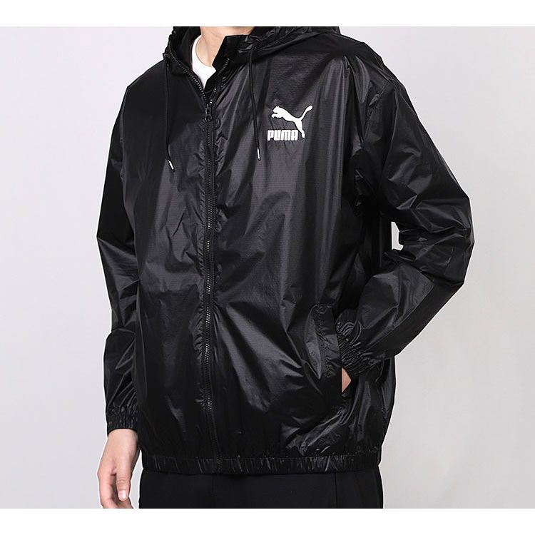 Puma Woven Windbreaker With Hood Men Jacket Black 599904-01