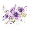 Romantic Purple Flowers Green Plants Bathroom Bathroom Home Beautification Decorative Wall Stickers