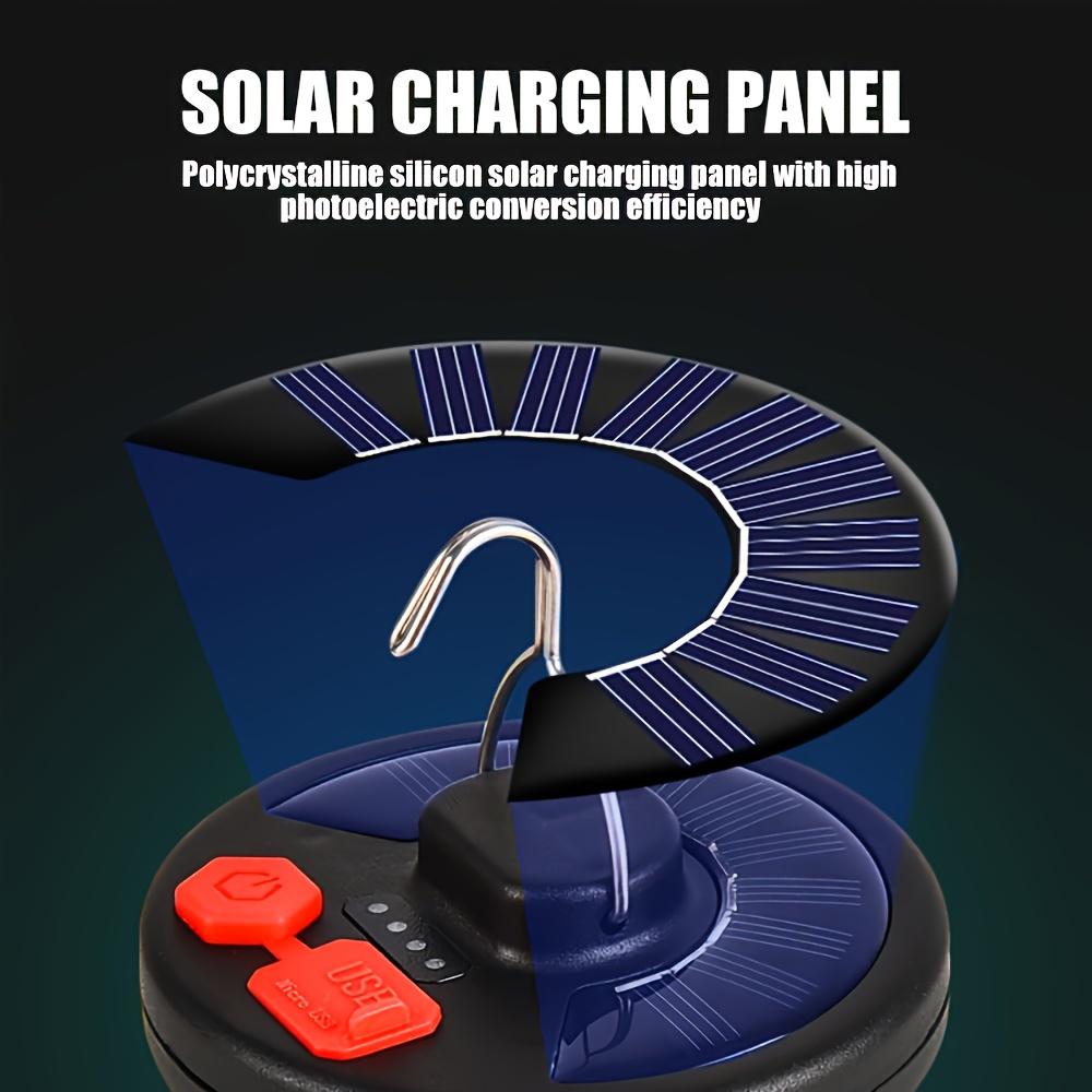 Portable Solar Camping Light,Hand-held Light with Hook LED Camping Light,Rechargeable and Foldable,Suitable for Tents, Offices, Emergency Lighting