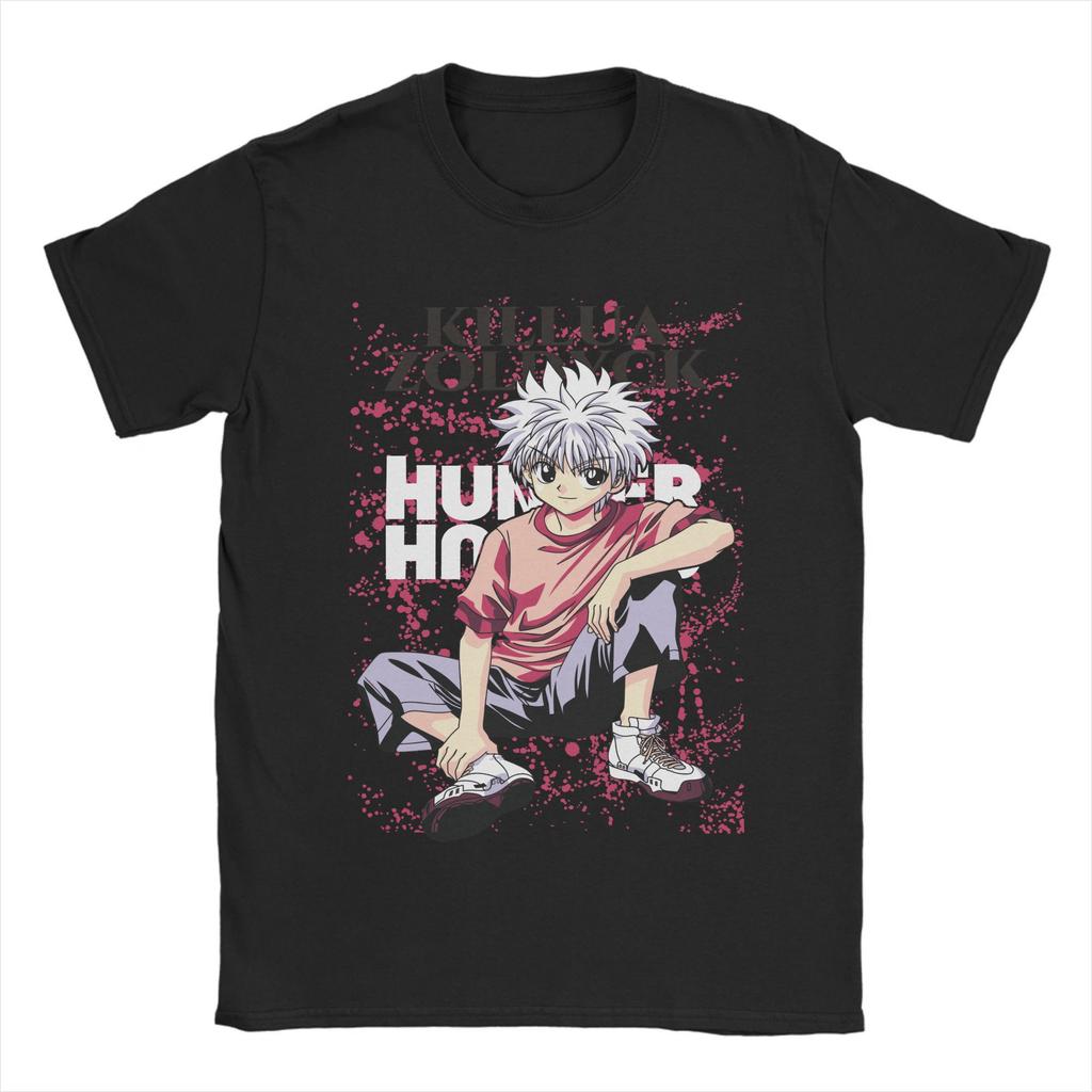 HUNTERs Killua Zoldyck Anime Tee Shirt for Men Women Printed Manga series T Shirts 100% Cotton Clothing