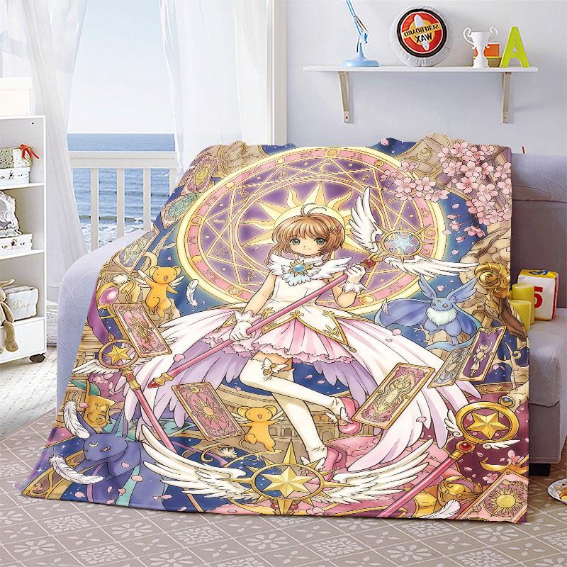 Cardcaptor Sakura Anime Throw Blanket Flannel Soft Warm Lightweight Blanket for Bed Sofa Home Decor -QJY