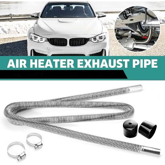 1Pack 2.5cm/1in Inner Diameter Car Air Parking Heater Ducting Pipe Hose Tube Exhaust Muffler For Diesel Heater For WebastoWith Camps&End Covers