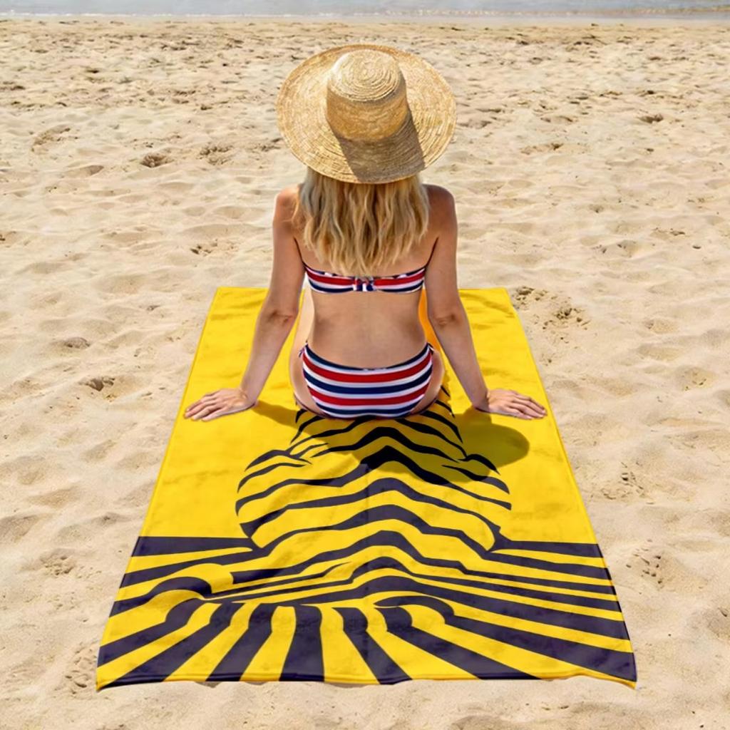 Plush Luxury Beach Towel, Strong Wrapping Soft Lightweight Absorbent Quick Dry Microfiber for Swimming Pool Camping