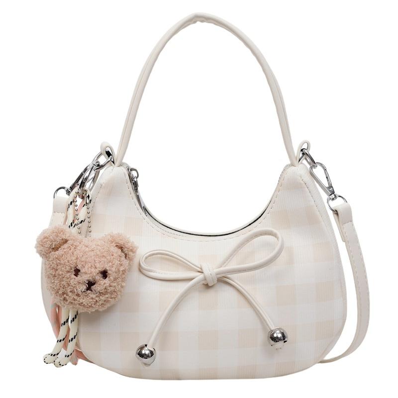 High-end Pleated Hand-held Dumpling Bag Women's 2025 Summer New Fashion Plaid Chain Versatile Shoulder Crossbody Bag